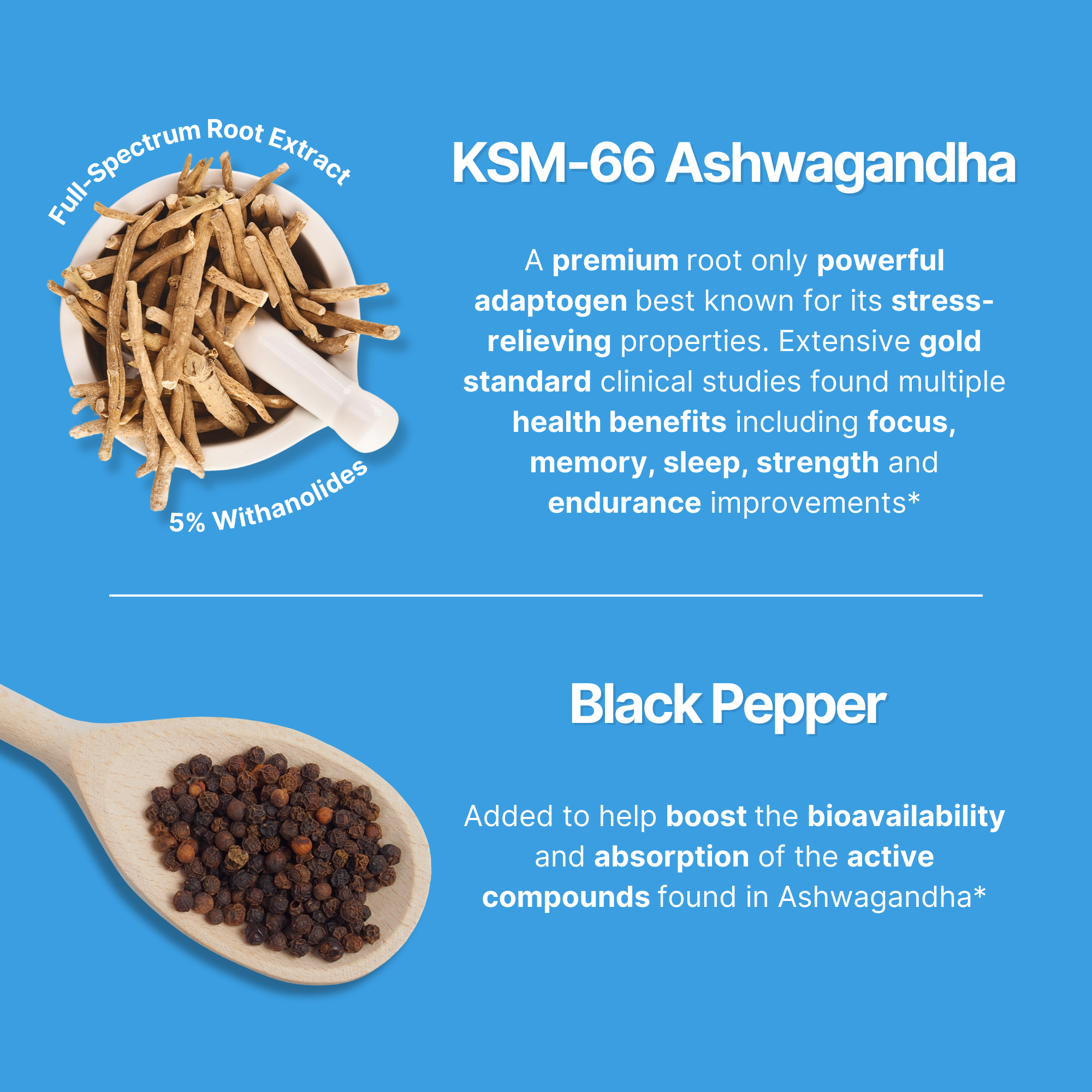 High Strength Ashwagandha + Black Pepper
